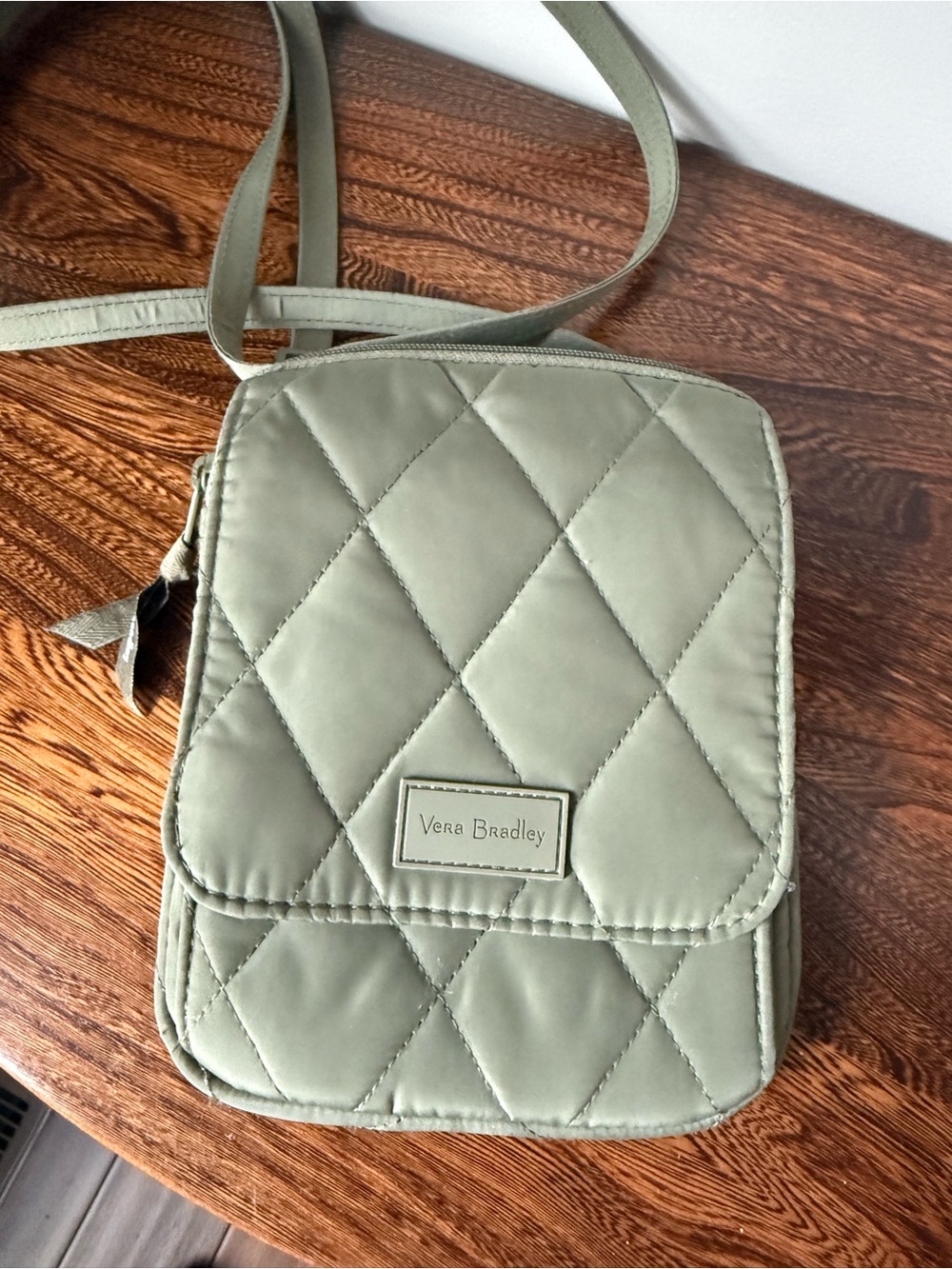 Vera Bradley Quilted Olive Green Crossbody Messenger